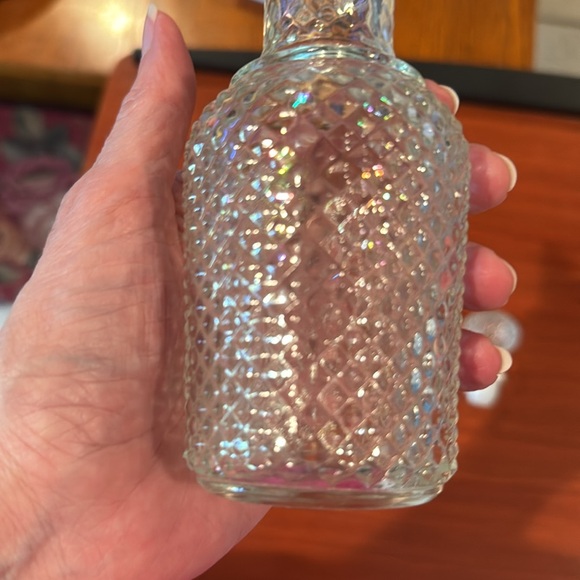 Vintage Avon Diamond Pattern Glass Bottle with Stopper - Picture 8 of 10